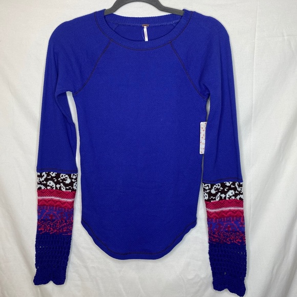 Free People In The Mix Cuff Thermal Top - M - Picture 4 of 13